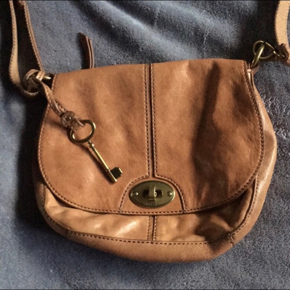 Fossil leather crossbody purse